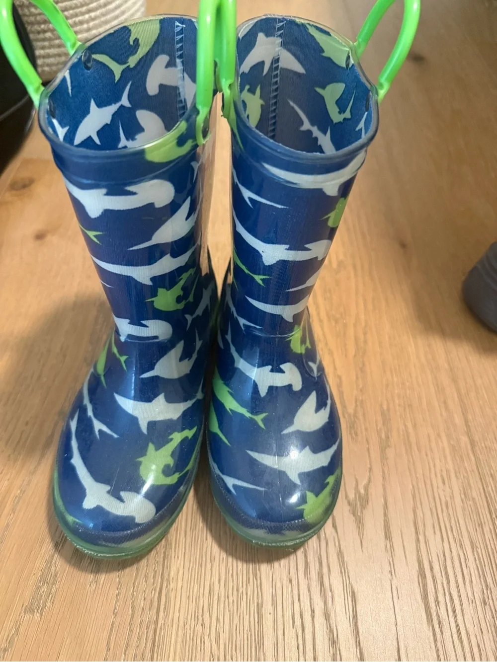 Rain boots - toddler size 11- light up shark print